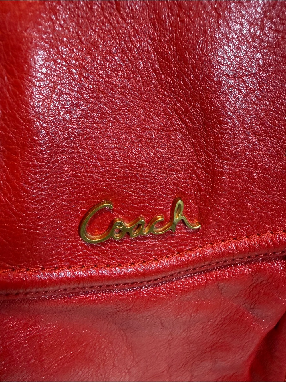Vintage Coach Ashley Red Leather Tote Bag - Picture 7 of 12
